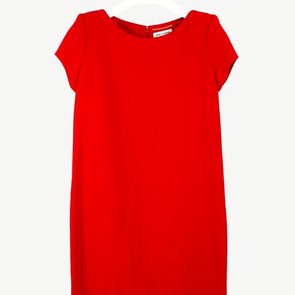 Saint Laurent AW/13 Red Cap-Sleeve Classic Tube Mini Dress - Picture 1 of 10